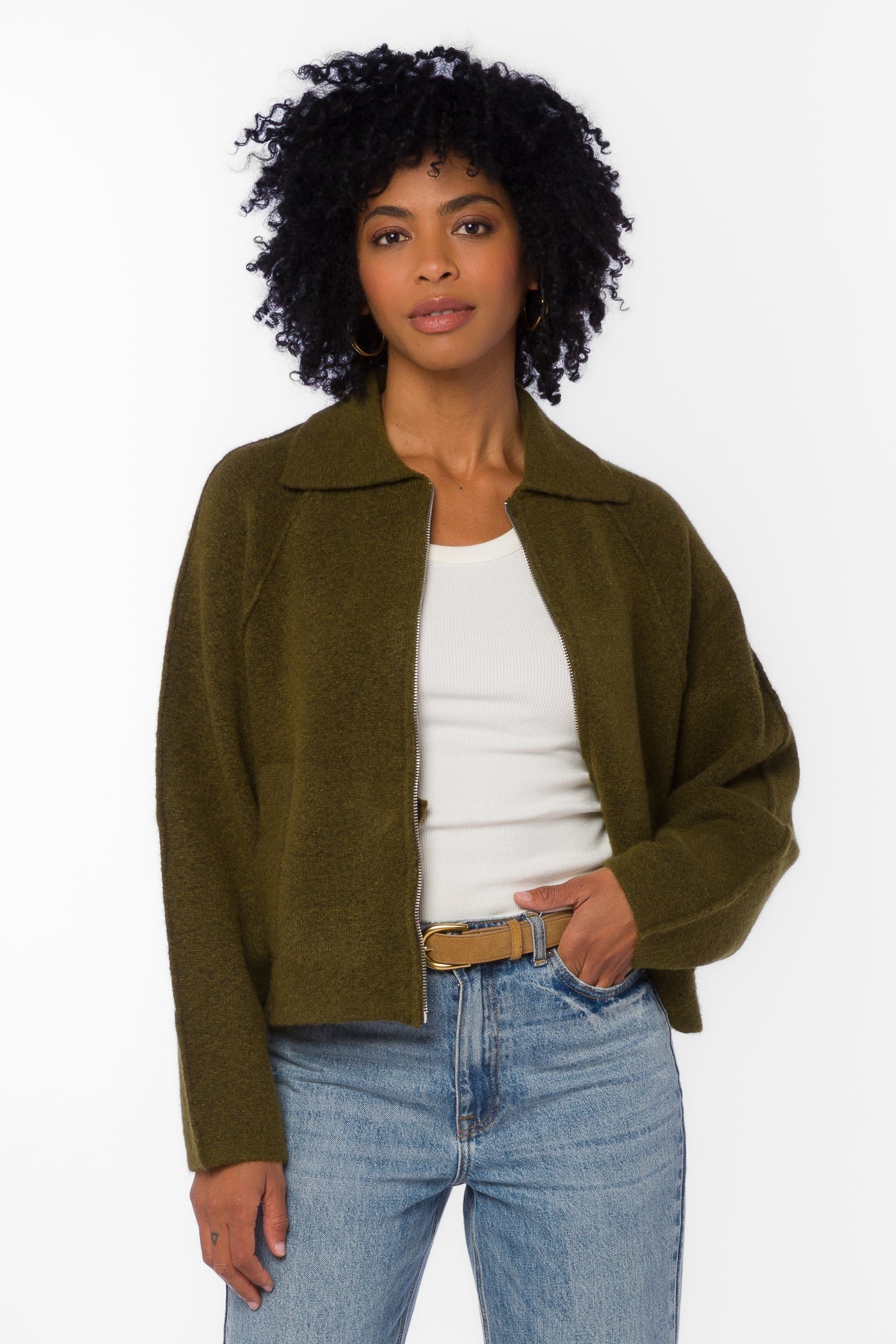 Alexandra Olive Sweater