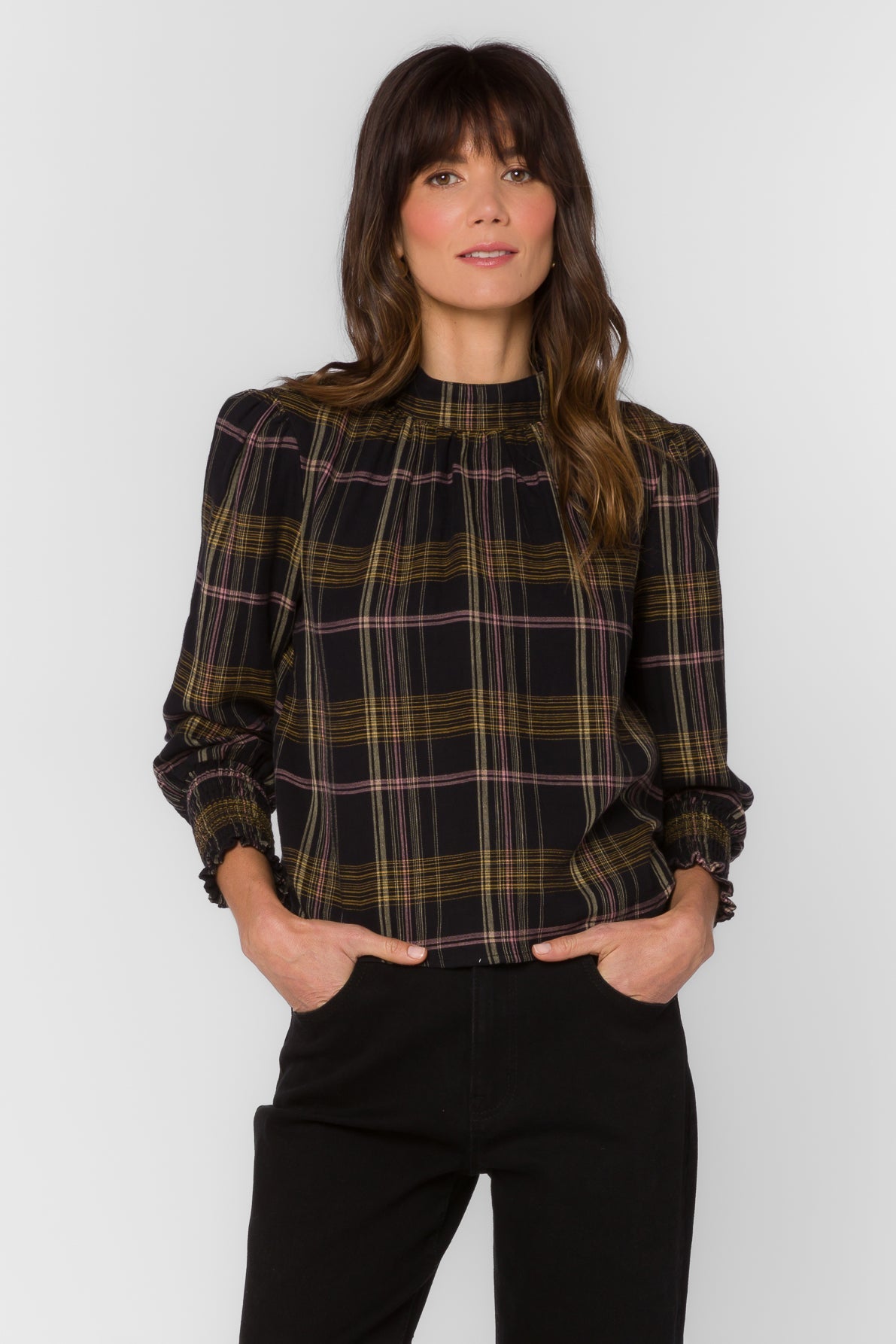 Arlene Multi Plaid Top